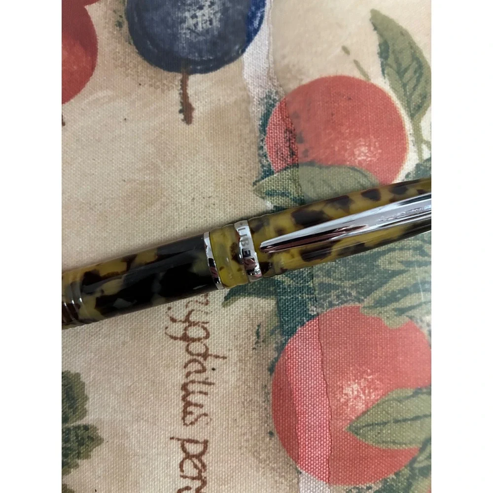 Libelle Yellow Tortoise Shell Resin BallpointPen Chrome Trim Schmidt P900 Refill